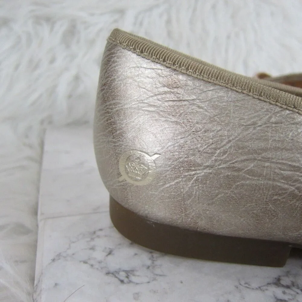 BORN Batti Mary Jane Leather Flats Metallic Light Gold Bronze Combo Size 7M NWOB